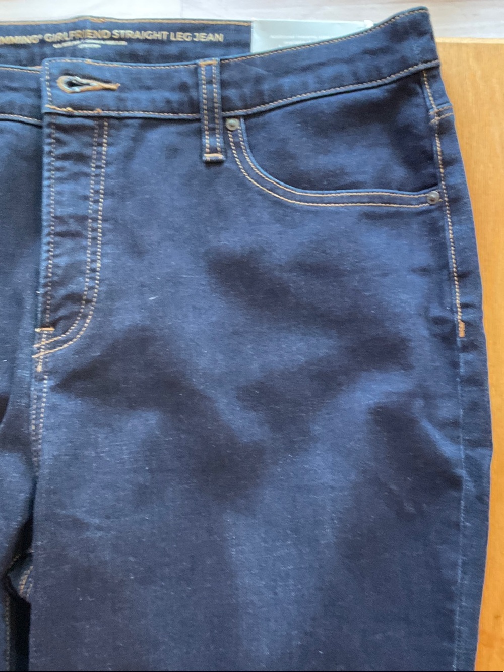 NWT Chico's So Slimming Girlfriend Straight Leg dark wash Jean with stretch 14 - Picture 9 of 13